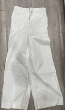 PINKO Women Size 40 White High Waist Flared Cotton Pants