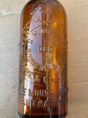 G. H. Moore Old Bourbon & Rye San Francisco CAL Antique Bottle See Description