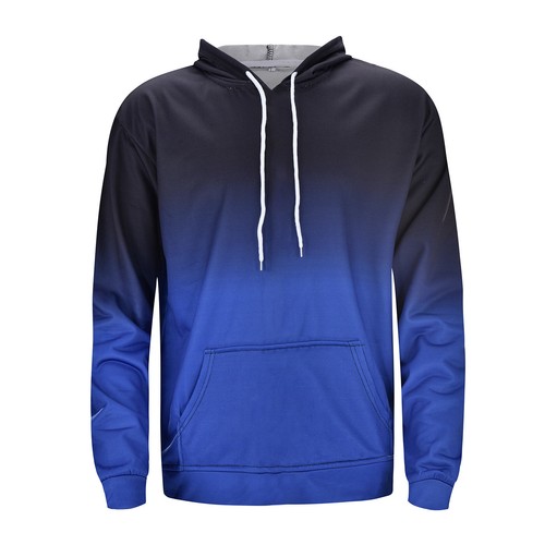 Men's Gradient Print Hoodie Sweatshirt Long Sleeve Hooded Pullover with Pockets - Picture 4 of 60
