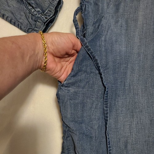 Maurices Womens 3 Denim Chambray Tunic Long Sleeve Pockets Shirt Dress Midi - Picture 8 of 11