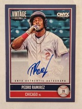 PEDRO RAMIREZ 2026 Onyx Vintage BLUE AUTO ON-CARD #'d 33/100 Cubs