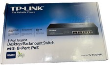 TP-Link TL-SG1008PE 8-Port Gigabit 124W PoE Rackmount Network Switch