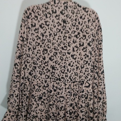 M&S Size 18 Dusky Nude Pink Animal Pleated Skirt Leopard Print - Picture 12 of 12