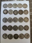 Lot of (25) Mercury Dimes Silver 90% Silver Coins