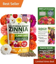 Zinnia Seeds for 2026 - California Giant Mix - 7,300+ 2 oz Plant Wildflower B... 237.52 per gallon