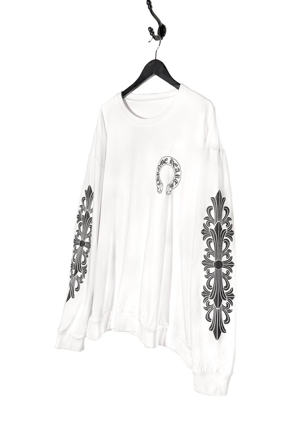Chrome Hearts White Floral Horseshoe Logo Print Sweatshirt - 2XL thumbnail 2