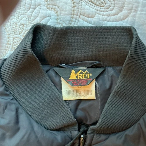 REI Men's 40 Black 650 Fill Down Insulated Puffer Jacket Full Zip Stand Collar image 2