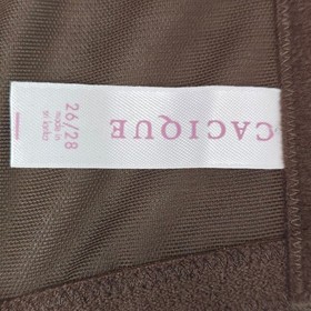 Cacique 26/28 Brown Mesh Corset Bustier Leopard Trim Bows Lingerie Sheer Stretch