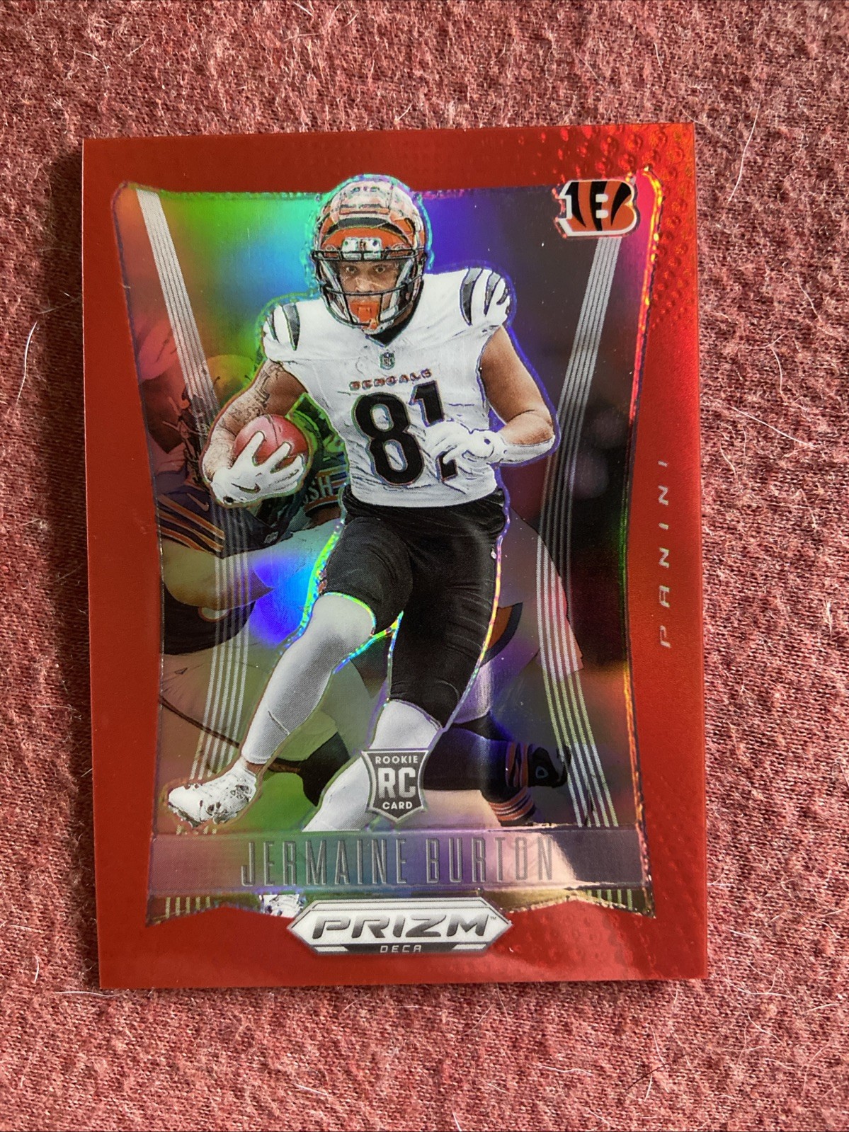 2024 Panini Prizm Deca Jermaine Burton #63 Red Prizm /199 (RC)