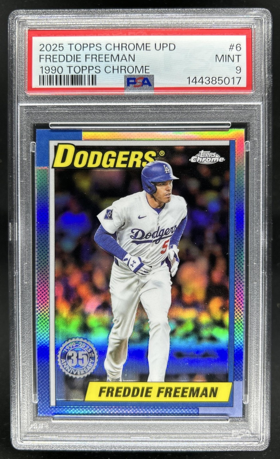 2025 Topps Chrome Update Freddie Freeman 1990 #90CU-6 Dodgers PSA 9
