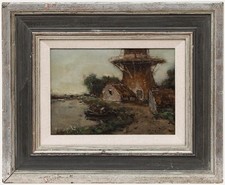 Dutch School Early 20th Century Oil - Stopping by the Mill