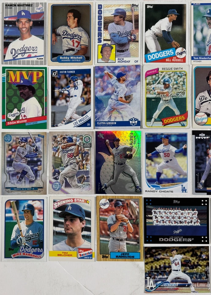 Los Angeles Dodgers Baseball Cards 1970s - 2000s Topps, Fleer, Donruss Lot of 59 - Image 4 of 4