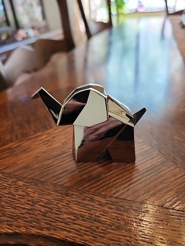 Vintage UMBRA Italien Origami ELEFANT Chrom Ring Halter - Bild 6 von 12