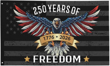 250 Years America Flag 3x5 FT 1776 2026 Patriotic USA Banner w/ Grommets Outdoor