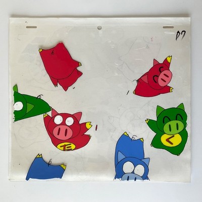 Tonde Burin Super Pig -Pigs Production Animation Cel w Sketch Anime Japan