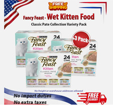 3 Pack Fancy Feast Kitten Grain Free Pate Wet Cat Food 3 oz 24 Ct Variety Pack