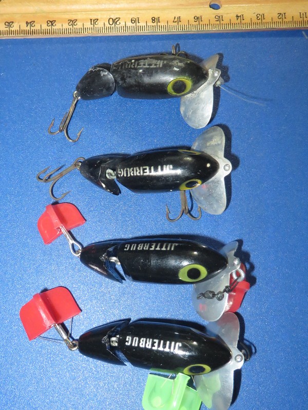 Lot of 4 Arbogast Jointed Jitterbug TOPWATER Lures BLACK - Image 2