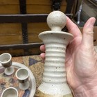 Vintage Leon Kula Studio Art Pottery Stoneware Wine Goblets Decanter Set Signed — photo 6
