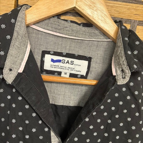 Gas Cotton Black And White Button Down Shirt Size Medium - Picture 5 of 5