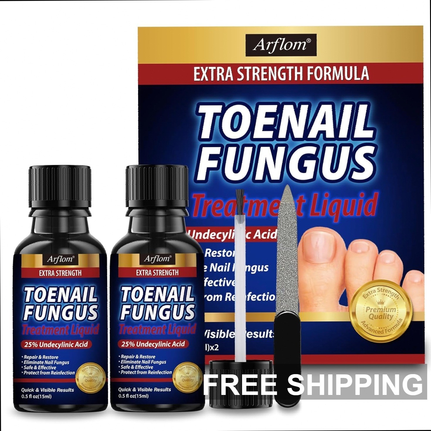 Reparador de Uñas Pies y Manos Fuerza Máxima / Toenail Revitalizer Pack de 2