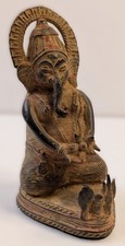 Estatua de bronce vintage del Señor hindú Ganesha estilo tribal cabeza de elefante India Dhokra