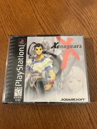Xenogears Sony PlayStation 1 Squaresoft 1998 2 Disc Set with Manual CIB Black CD