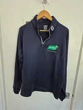 FootJoy Quarter Zip Mens Large Pullover Navy Long Sleeve Golf Preowned 