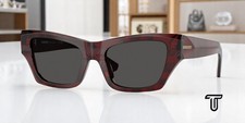 BURBERRY BE4441U 411587 Check Red Dark Grey 52 mm Women's Sunglasses