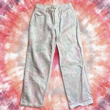 Pink and white tie-dye wide leg jeans 6 / 28R