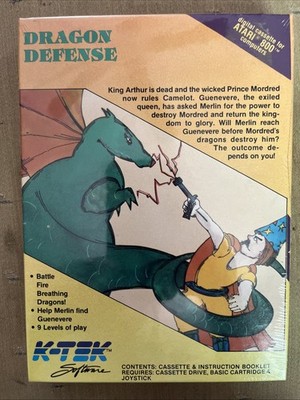 *Obsolete* Rare Vintage Dragon Defense 1983 Atari 800 New -Sealed