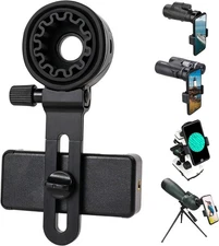 LAKWAR Telescope Phone Adapter, Universal Cell Mount Compatible Black 