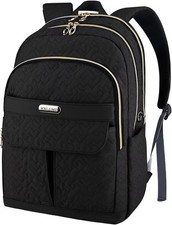 15.6 Inch Laptop Backpack for Women Quilted College Work Travel Bag.