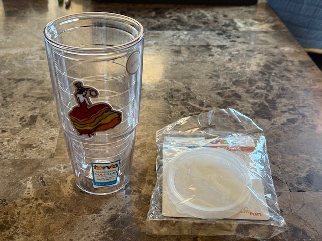 FIESTA EMBROIDERED DANCING LADY - 24 OZ TERVIS TUMBLER W/LID - LONG RETIRED ITEM