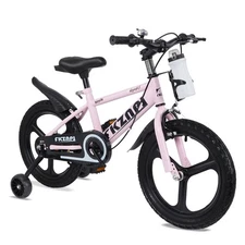 Kids Bike 16'', High Carbon Steel Frame, Training Wheels, Toddler Bike, Pink