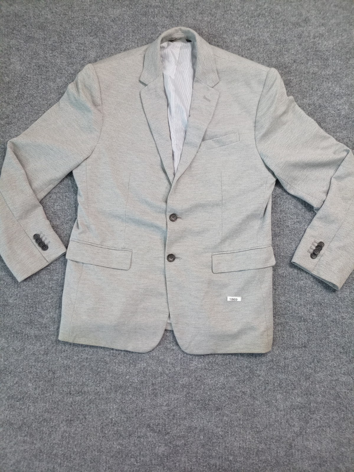 Banana Republic Mens 40R Slim Fit Sport Coat Blazer Gray Textured Jacket