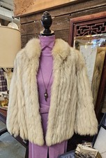 Saga Silver Fox Women  s Fur Coat Size Large-Real Fur, Lined, Hook  Loop Closure