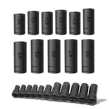 70700 Tap Socket Set 11PC Magnetic Socket Adapter for Tap & Die Use 1/2" & 1/8"