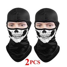 2Pcs Ghost Balaclava Skeleton Ski Mask Ghost Skull Face Mask Windproof Cosplay