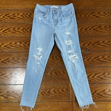 Levi  s 720 High Rise Super Skinny Distressed Blue Jeans Women  s 28 X 28
