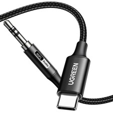 UGREEN USB C to Aux Type C 3.5mm Audio Adapter Hi-Res 3.3FT, Black
