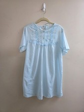 Vintage Gilead Baby Blue Nightgown Large Grandma Tie Back