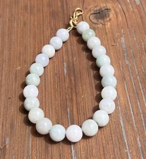 Burmese Jadeite GF Bracelet 8-9in. Adjustable / Grade A / 8mm beads / semi-icy