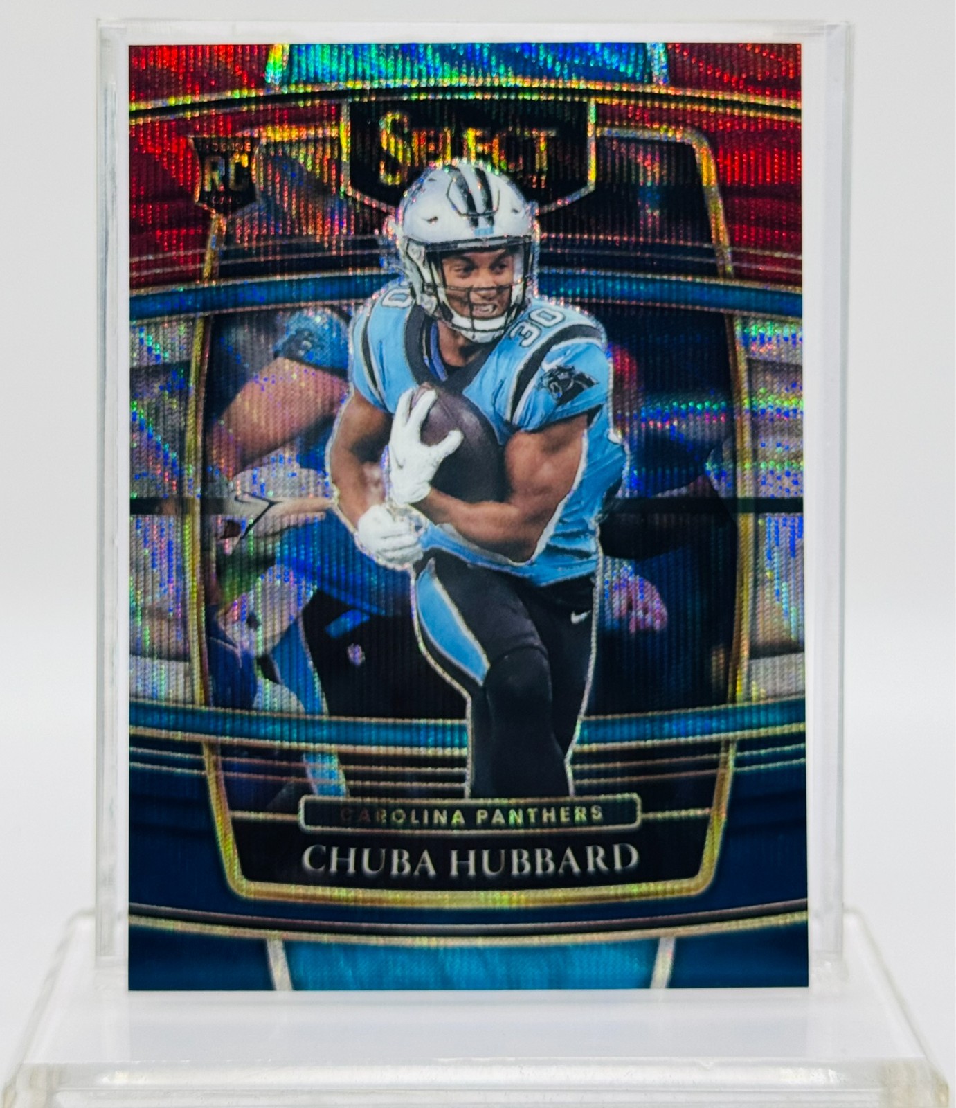 2021 Panini Select Concourse- Chuba Hubbard #76 Tri-Color Prizm /249 (RC)