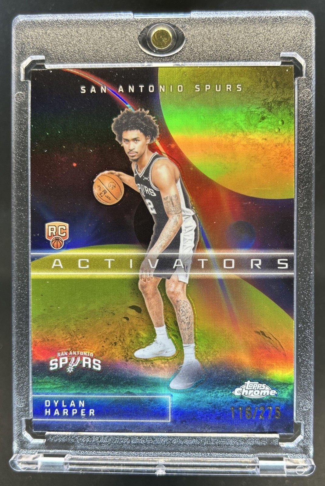 2025-26 Topps Chrome Dylan Harper Activators RC Yellow Refractor #/275 Spurs