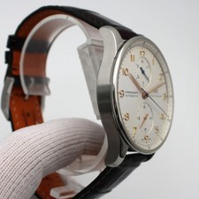 IWC Portugieser Leather Steel Silver Arabic Dial Automatic Watch IW371604 3