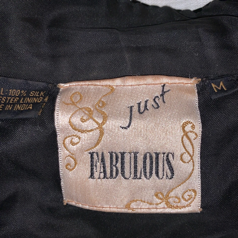 Vtg 80s Women's Just Fabulous Silk Sequin   Christmas Jacket Size M Statement - Image 3 of 4