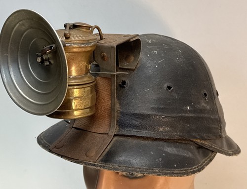 RARE NICE Miner’s Leather Helmet / Hard Boiled Hat( E.D.BULLARD CO.)
