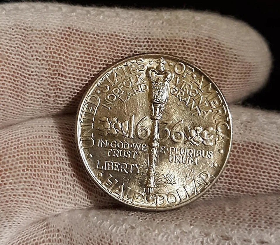 1936 NORFOLK COMMEMORATIVE SILVER HALF DOLLAR RAW UNCIRCULATED COIN - STUNNING ! - Image 2 of 3