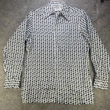 Vintage Richman Brothers Shirt Mens Large Geometric Arrow Print Disco 70s