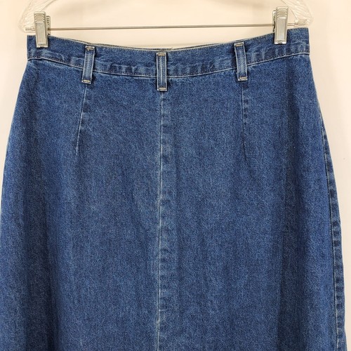 Vintage St John's Bay Button Front Midi Prairie Lagenlook Modest Jean Skirt 16 - Picture 8 of 8